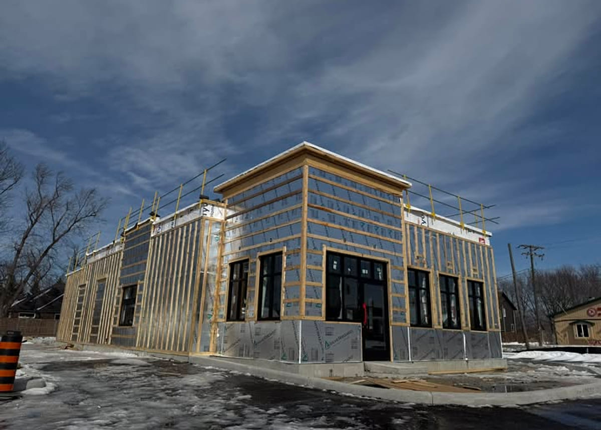 A commercial building under construction
